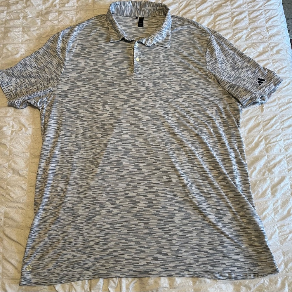 Adidas Blue/Gray Men’s 2XL Golf Collared Pullover Short Sleeve Polo Shirt